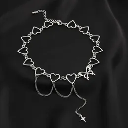 Hänge halsband kpop vintage fjäril choker hjärta ängel hänge klavikelkedja halsband för kvinnor egirl goth cool emo punk grunge smycken z0417