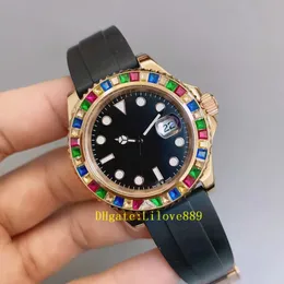 Top Quality Men Wristwatches 40mm 116695 126679 Rubber Bands Stainless Black Dial 3235 ETA Movement Mechanical Automatic Women Rainbow Diamond Watch Watches