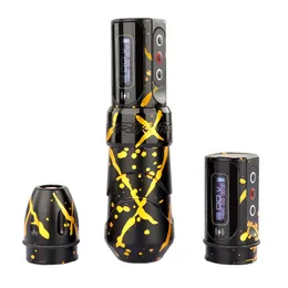 Tatueringsmaskin hine flöde max patron penna korlöst motor litium batteri pistol med digital LED -skärm för artist droppleverans hälsa dhqll