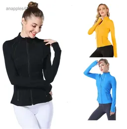 LU-089 Yoga Jacket WomenDefine Workout Sport Coat Fitness Jacket Sports Quick Dry Activewear Top Solid Zip Up Sweatshirt Sportwear Hot Sell dress vestidos skirt