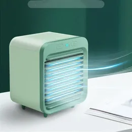 1st USB Desk Mini Fan Portable Air Cooler Fan Air Conditioner Light Desktop Air Cooling Fan Firidifier Purifier för Office Bedroo244L