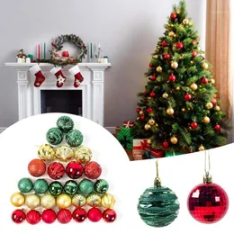 Christmas Decorations 2023 Decoration PVC Powdered Shaped Perfect Hanging Ball Tree Pendant 30PCS/Box1