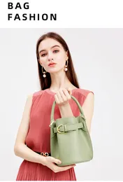 Damenmode Leder Totes gute Note Umhängetaschen Mini Bucket Bag verstellbarer Gürtel günstige Umhängetaschen