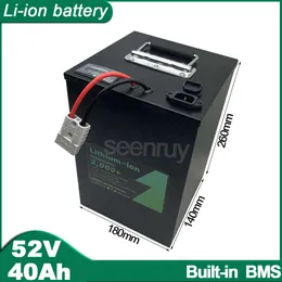 52V 40Ah Li ion With Charger Built-in Lithium Polymer Battery Pack For 2000W 5500W Tricycle E-bike Bicycle MotorCycle Scooter