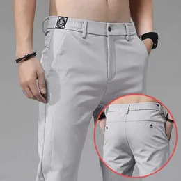 Men's Pants 2023 HOT Men's Casual Pants Four Seasons High Quality Business Trousers Solid Color Slim Comfortable Straight Pant Size 38 J231116