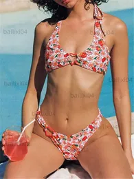 Women's Swimwear Lorylei 2023 Sexy Bikini مجموعة عالية الخصر بيتش بيكينيس جديدة السباغيتي حزام بيكويني ملابس السباحة ملابس السباحة بدلة السباحة B99 T230417