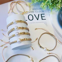Cuff 10Pcs Fashion Design Jewelry Handmade Braided Bracelets Charm Natural Pearl Bracelet for Women Pulseras Bijoux Femme Accessorie 231116