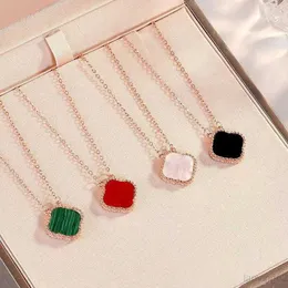 pendant necklace Designer Jewelry necklaces Leaf Clover Rose Gold Silver for womens wedding flower shape pendants Link