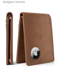 Money Clips Retro Minimalistiska herrar Airtag Wallet RFID Wallet Multi Card Holder för PLE AirTagl231117