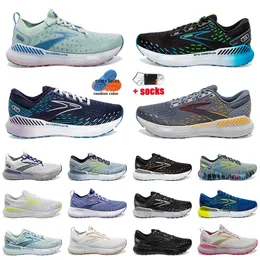 2024 جودة أعلى AAA+ Brooks Running Shoes Sheere Shoes Shoes Shoes Black Whit Green Green Blue Gray Brooks Shoes des Chausures Mens Trainers 40-45