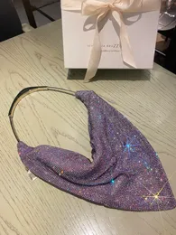 عالي الجودة 10A+ راينستون لامعة Wang Wang Diamond Counter Counter Bags Luxurys Bag Purple Shimmer Glitter Womet Handbag Messenger Lady Barty Barty Barty Barty