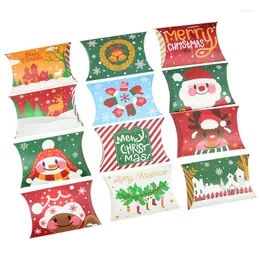 Wrap prezentu 12/24pcs Christmas Kraft Paper poduszka poduszka