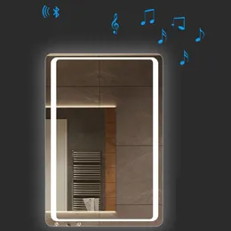 Lustro El Custom Touch Bluetooth LED lustro LED Smart Anti Fog Wall Vanity Mirrorl For Home 2 Kolory Światło Espejo Pared Tocador