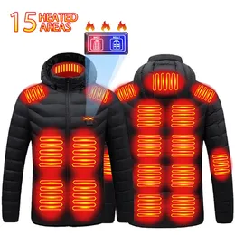 Parkas masculinas com 21 áreas jaqueta aquecida masculina inverno elétrico feminino jaqueta de acampamento USB colete quente jaqueta de aquecimento colete aquecido casaco esqui caminhada 231117