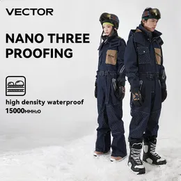 Ternos de esqui Grosso Homens Mulheres OnePiece Ski Macacão Outdoor Sports Snowboard Jaqueta Quente Jump Terno Impermeável Roupas de Inverno Macacões Com Capuz 231116