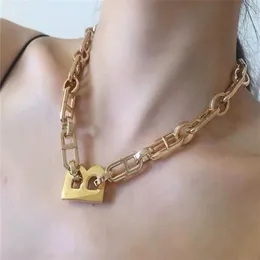 Pendentif Colliers Lettre B Collier pour Femmes Hommes Designer épais Lien Chaîne Chunky Collier Mode Hip Hop Bijoux 237E