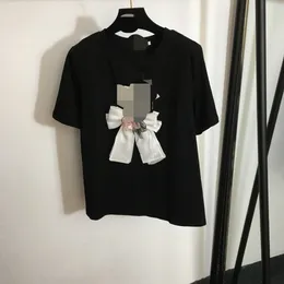 1113 XXL 2023 Runway Autunno Marca SAme Style Maglione Manica corta Girocollo T Shirt Nero Bianco Cotone Abbigliamento donna Donna di alta qualità 20238916