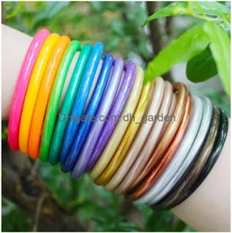 Bracciale rigido colori brillanti buddista Rush Paillettes Bracciale Fine Bharm Ragazze Sile Plastica Glitter Gelatina Portafortuna Buddha Luce Regalo Pure Co Otoku