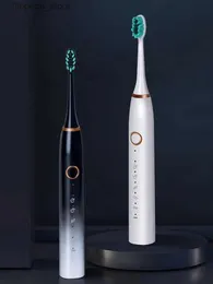 歯ブラシJialaiya Electric Sonic Toothbrush USB誘導充電式成人防水電子歯ブラシを交換ヘッドQ231117