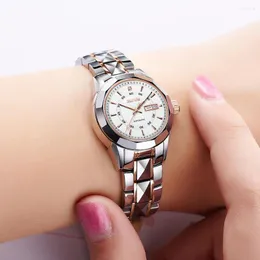 Zegarek Jsdun Sapphire Mirror Tungsten Steel Limited Edition Women Automatyczny zegarek mechaniczny Casual Lady Watches Imported Ruch