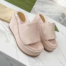 G Wedge Guxci Australian Designer Slipper With Heel Platform Luxury Beige Blue Canvas Platform Slide Sandals For Womens Summer Beach Shoes From Luxurytopshoes 84.09 DHgate.Com