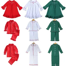 Pajamas Family Matching Pajamas Baby Kids Girls Boys Children Red Green White Christmas Cotton PJS 231117