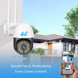 새로운 3MP 스타 라이트 v380 프로 실외 카메라 4G SIM 카드 LTE 보안 4G IP HD CCTV PTZ 카메라