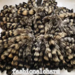 Wholesale 100pcs/lot -25cm/10" Real American Raccoon Fur Tail Keychain Bag Charm Cosplay Toy Pendant Tassels