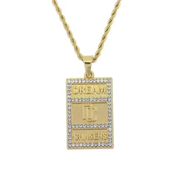 Fashion Hip hop Small Size Stainless Steel Chain Fashion jewelry dreamer DC letters pendants Hip hop Necklaces289d