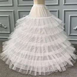 ホワイトチュール6フープウェディングドレス用のペチコートプラスサイズのふわふわした女性ボールガウンアンダースカートクリノリンペティコートフープスカート