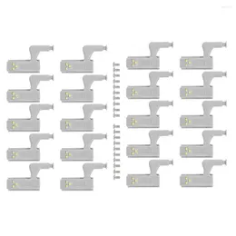 Night Lights 20Pcs 0.25W Universal LED Under Cabinet Light Cupboard Inner Hinge Lamp Closet Wardrobe Sensor Warm White