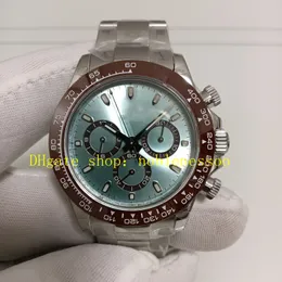 18 Style Automatyczne zegarek chronografu BP Autentyczne zdjęcie Męskie 40 mm 116506 Blue Dial Ceramiczna ramka Bransoletka ze stali nierdzewnej CAL.7750 Chrono Sport Watches