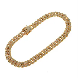 Correntes de hip hop com diamantes completos, pulseira cubana para homens e mulheres, joias da moda, colar cubano 290z