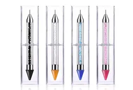 Dualed Nail Dainting Pen Crystal Beads Handle Rhinestone Studs Picker Wax Pencil Manicure Glitter Powder Art Tools9254096