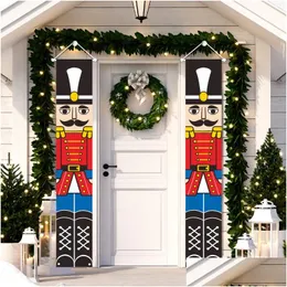 Juldekorationer koppling Nutcracker Knight Door Curtain Supplies Soldier King Decorative Drop Delivery Home Garden Festive Party Dhyqn