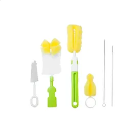 Other Baby Feeding Bottle Brush Set Infant Nipple 360 degree Rotating Clean Sponge Spout Cup Pacifier Straw Kit Tool 231116