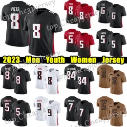 # 8 Camisa de futebol Kyle Pitts # 5 Drake London Bijan Robinson Bijan Robinson Cordarrelle Patterson Grady Jarrett A.J. Camisa Terrell Deion Sanders Desmond Ridder