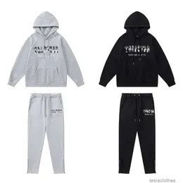 Designer hoodie mäns tröjor mode streetwear trapstar kamouflage halsduk broderad plysch huvtröja stängning blixtlås byxor casual hoodie set trend