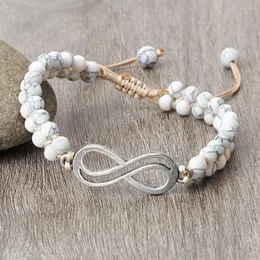 Strand Vintage Tree Of Life OM Reiki Bracelet 4mm Natural Stone Handmade Braided Beads Bracelets&Bangles For Women Yoga Prayer Jewelry