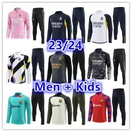 2023 2024 Real Madrids BELLINGHAM VINI JR soccer tracksuit Men and kids sets 23 24 football tracksuit training suit jogging kit chandal futbol survetement foot