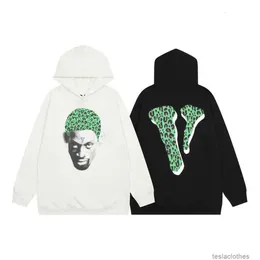 Designer Hoodie Men's Sweatshirts Fashion Streetwear V tops lone x Rodman Co Br ed Leopard Camo Print Large v Head Hoodie Loose Sweater