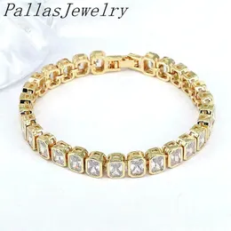 Cuff 5Pcs Luxury Arrival Gold Plated Square Cubic Zirconia Bracelet Bling Hip Hop Zircon Women Men Fashion Jewelry 231116