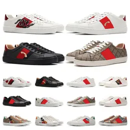 Ace Sneakers Women Casual Men Shoes Designer Low Top Top Itália Listras de Couro Branco Tênis Tênis de Esportes para Walking 71845 26855