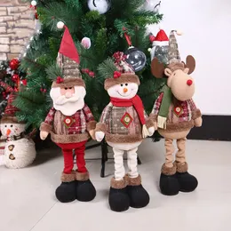 Decorações de Natal Boneco de neve Decotação Boneca para mesa de Natal Ornamentos telescópicos para decoração de Natal Fontes de festa de ano 1 peça kerst decoratie 231117