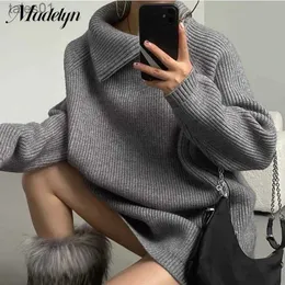 Women's Sweaters Turtleneck Side Zip Sweater Women Fashion Retro Autumn Turtlenecks Pullover Mujer Double Zipper Creative Mid Length Jumpers Tops zln231117