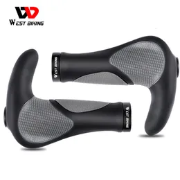 Bike Handlebars Components WEST BIKING Ergonomic Bicycle Grip Lockon Handlebar Cover MTB Mountain Cycling Antislip Handle Bar End Bike Accessories 1 Pair 230417