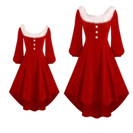 Familjsmatchande kläder julfamilj Look Mamma och jag klär kläder vuxna barnklänningar vinter mamma dotter matchande familj xmas party outfits 231117