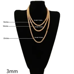 Men's Hip Hop Bling Bling Iced Out Tennis Chain 1 Row M 4mm Necklaces Sumptuous Clastic High Grade Men C jllQkP2172