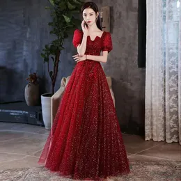 2023 Long Prom Dresses Sequins A Line Sweetheart Tulle Lace Up red sequined crystal Party Bridesmaid Dresses plus size Evening Gowns shiny gown wed dress