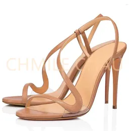 Sandalet Chmile Chau Lüks Kadın Tasarımcı Sandal Yüksek Topuk Yaz Ayak Bileği Strap Party Ayakkabı Yıldız Tarzı Düğün Prom Büyük Szie 2-CHC-30